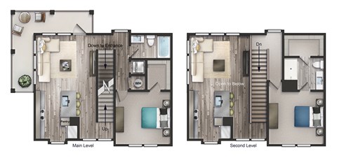 Floor plan for 2 beds, 2 baths, 1183 sqft
